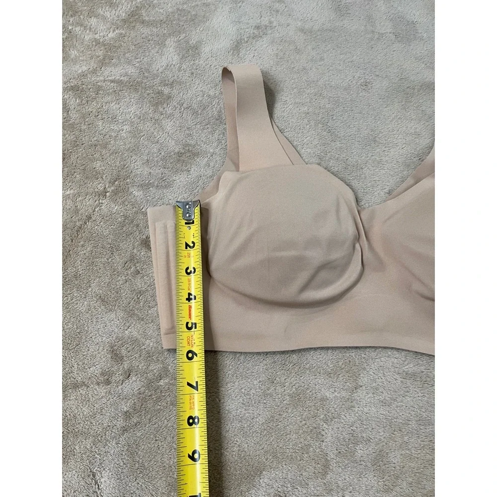 Honeylove Crossover Bra Women's XL Sand Beige Wireless Seamless Support LWBR0101
